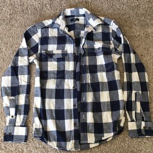 Navy and White Checkered Flannel